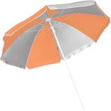 Parasol - oranje/wit - D120 cm - UV-bescherming - incl. draagtas