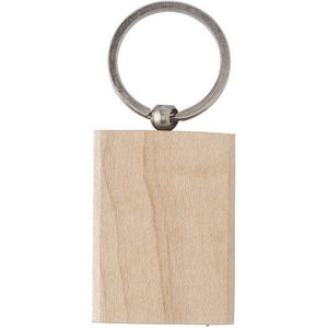 40x Houten sleutelhanger rechthoekig 5 cm - Voordelige uitdeel cadeautjes/geschenken