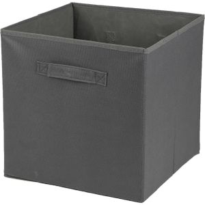 Urban Living Opbergmand/kastmand Square Box - karton/kunststof - 29 liter - titanium grijs - 31 x 31 x 31 cm - Vakkenkast manden