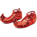 Rode metallic elfen verkleed schoenen voor volwassenen - Kerstelf