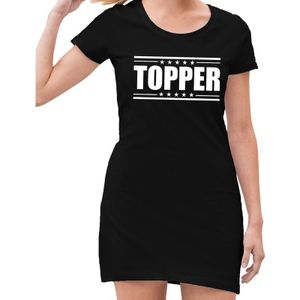 Toppers in concert Topper jurkje zwart met witte letters voor dames