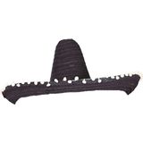 Guirca Mexicaanse Sombrero hoed voor heren - carnaval/verkleed accessoires - zwart - dia 60 cm