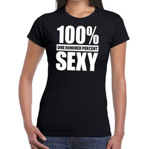 100% percent sexy tekst t-shirt zwart voor dames - honderd procent  sexy shirt