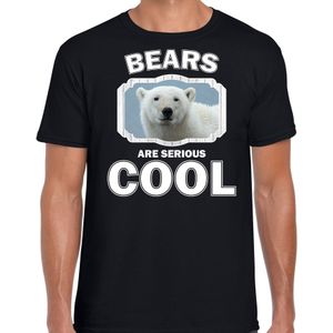 Dieren ijsberen t-shirt zwart heren - bears are serious cool shirt - cadeau t-shirt witte ijsbeer/ ijsberen liefhebber