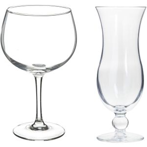 Cocktailglazen set - gin/blue hawaii glazen - 8x stuks