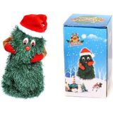 Zingende en dansende kerstboom - kerst figuur - groen - H20 cm - met licht