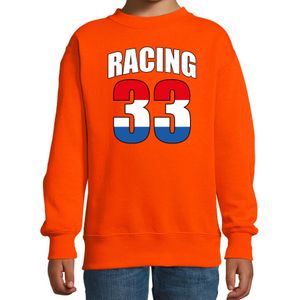 Racing 33 supporter / race fan sweater oranje voor kinderen - race fan / race supporter / coureur supporter