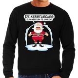 Foute Kersttrui / sweater - de kerstliedjes zijn weer om te janken - Haat aan kerstmuziek / kerstliedjes - zwart - heren - kerstkleding / kerst outfit