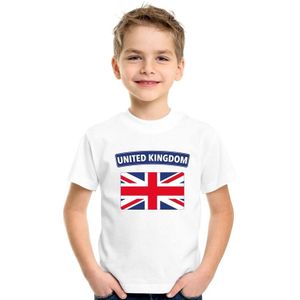 Engeland t-shirt met Groot Brittannie vlag wit kinderen