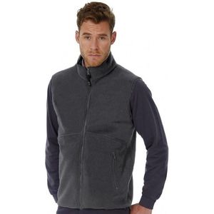 Casual bodywarmer fleece voor heren - grijs - Outdoorkleding - wandelen/zeilen - Mouwloze vesten