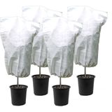 4x stuks plantenhoezen tegen vorst met aantrekkoord wit 1,5 meter x 110 cm 50 g/m2 - Beschermhoezen planten