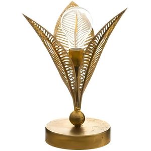 Atmosphera Tafellamp Goud - Blad - Art deco lamp - H24,5 cm - Slaapkamer/Woonkamer