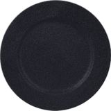 Ronde kaarsenplateau/bord zwart van kunststof D33 cm met 3 jade groene LED-kaarsen 10/12,5/15 cm - Tafeldecoratie