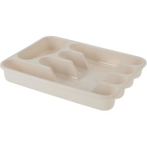 Excellent Houseware Bestekbak/keuken Organizer - 5-Vaks - Wit - 33,5 x 26,5 x 3,5 cm