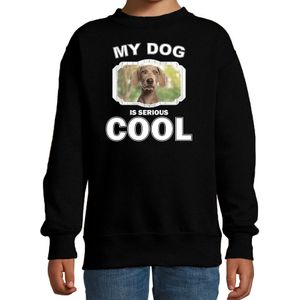 Weimaraner honden trui / sweater my dog is serious cool zwart - kinderen - Weimaraners liefhebber cadeau sweaters - kinderkleding / kleding