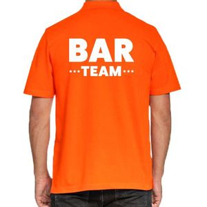 Bar team poloshirt oranje voor heren -  staff crew / personeel polo shirt