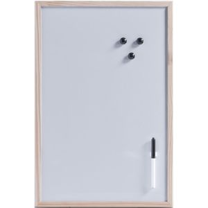 Magnetisch whiteboard/memobord met houten rand 40 x 60 cm - Zeller - Kantoorbenodigdheden - Schrijf/tekenborden - Memoborden - Magnetische whiteboarden