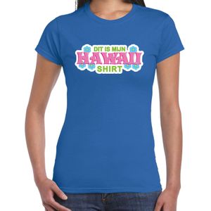 Dit is mijn Hawaii shirt blauw met roze voor dames - Zomer kleding