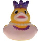 Badeendjes prinses - rubber - 2 stuks - paars en lichtroze - 5 cm - bad speelgoed