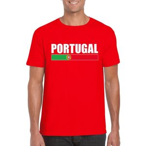 Rood Portugal supporter t-shirt voor heren - Portugese vlag shirts
