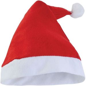 Faram Party Kerstmuts - rood-wit - acryl