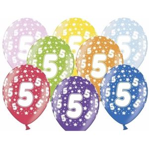 18x Ballonnen 5 jaar leeftijd feestartikelen - 5e verjaardag versiering