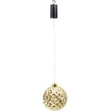 IKO verlichte kerstbal kunststof - goud - aan draad - D15 cm - led lampjes - warm wit