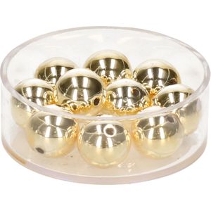 30x stuks metallic sieraden maken kralen in het goud van 6 mm - Kunststof waskralen voor armbandje/kettingen