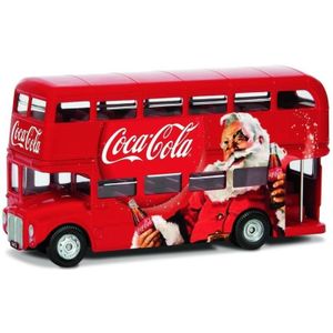 Modelauto Londen bus Routemaster Coca Cola kerstmis/kerstman 1:36 - speelgoed bus schaalmodel