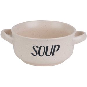 1x Creme soepkom van aardewerk 13,5 cm 470 ml - Keuken/kookbenodigdheden - Servies - Soep serveren - Soepkommen/soepkommetjes 1 stuks