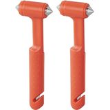 Pro Plus Veiligheidshamer met gordelsnijder - 2x - incl. houder - oranje - noodhamer