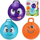 Skippybal smiley voor kinderen paars 55 cm - Zomer buiten speelgoed