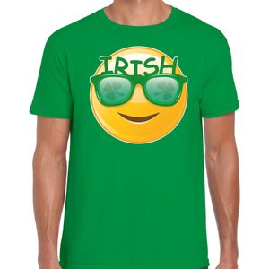 St. Patricks day t-shirt groen voor heren - Irish emoticon - Ierse feest kleding / outfit / kostuum