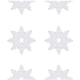 2x Witte foam hangslingers/slingers met sneeuwvlokken 180 x 15 cm - Sneeuwversiering/sneeuwdecoratie
