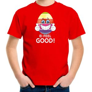 Vrolijk Paasei ei feel good t-shirt / shirt - rood - heren - Paas kleding / outfit