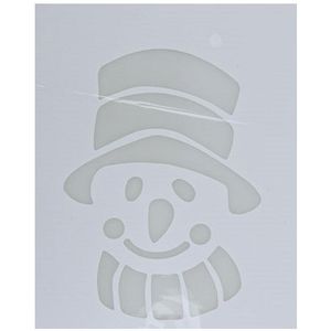 Kerst raamsjablonen sneeuwpop gezicht/hoofd plaatjes 35 cm - Raamdecoratie Kerst - Sneeuwspray sjabloon