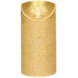 Set van 3x stuks Gouden Led kaarsen met bewegende vlam - Sfeer stompkaarsen voor binnen