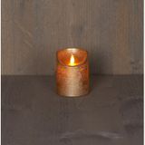 Set van 3x stuks Gouden Led kaarsen met bewegende vlam - Sfeer stompkaarsen voor binnen