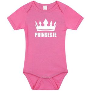 Prinsesje met kroon baby rompertje roze meisjes - Kraamcadeau - Babykleding