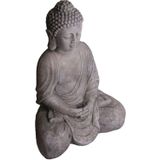 Boeddha beeld - grijs - 49 x 34 x 71 cm - polyhars beeldje