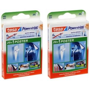 40x Tesa posters ophangen strips/plak gummetjes zelfklevend