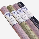 4x Rollen Kerst inpakpapier/cadeaupapier beige/gouden bomen 2,5 x 0,7 cm - Luxe papier kwaliteit kerstpapier - Kerstmis