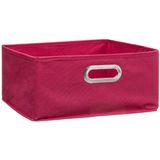 Opbergmand/kastmand 14 liter framboos roze linnen 31 x 31 x 15 cm - Opbergboxen - Vakkenkast manden