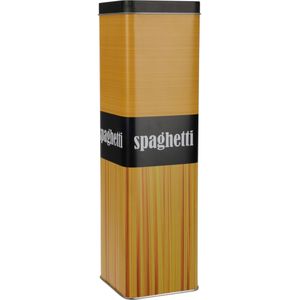 Excellent Houseware Pasta/Spaghetti/voorraadblik - metaal - beige/zwart - 8.5 x 8.5 x 30 cm