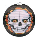 Set van 6x stuks ronde lampion 25 cm doodskop - Halloween trick or treat lampionnen versiering