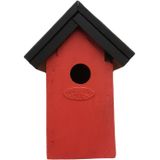 Houten vogelhuisje/nestkastje 22 cm - in het zwart/rood maken - Dhz schilderen pakket - 2x tubes verf en kwasten