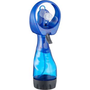 Cepewa Ventilator/Waterverstuiver voor in je hand - Verkoeling in zomer - 25 cm - Blauw