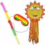 Pinata van een Zonnetje set met masker en stok - Pinata 50 cm - Feestartikelen voor een verjaardag