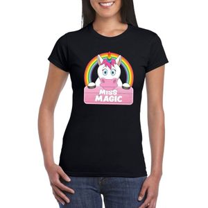 Miss Magic de eenhoorn t-shirt zwart voor dames - eenhoorns shirt