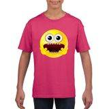 emoticon/ emoticon t-shirt geschrokken roze kinderen